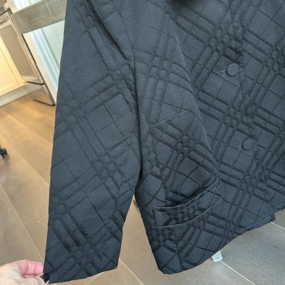 Talbots Quilted Blazer Black 3/4 Sleeves Cotton Blend Womens Size L - Picture 11 of 15